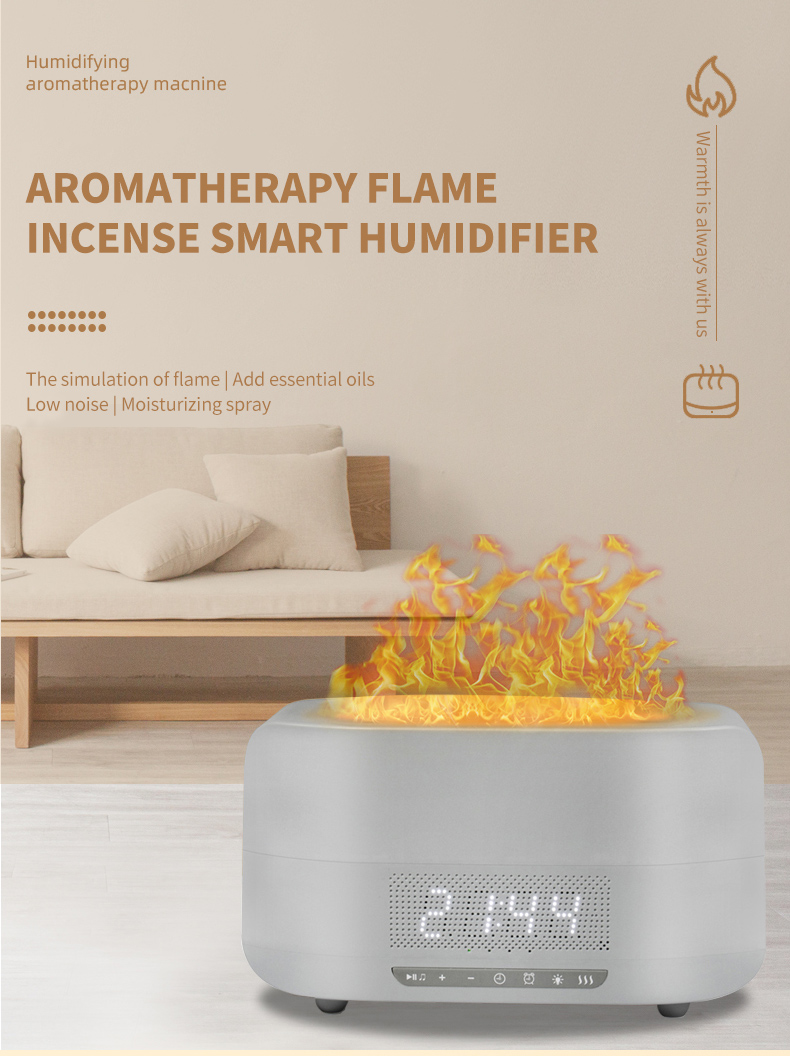 HOMEFISH DC 24V Night Light Flame Effect Humidifier With Bluetooth