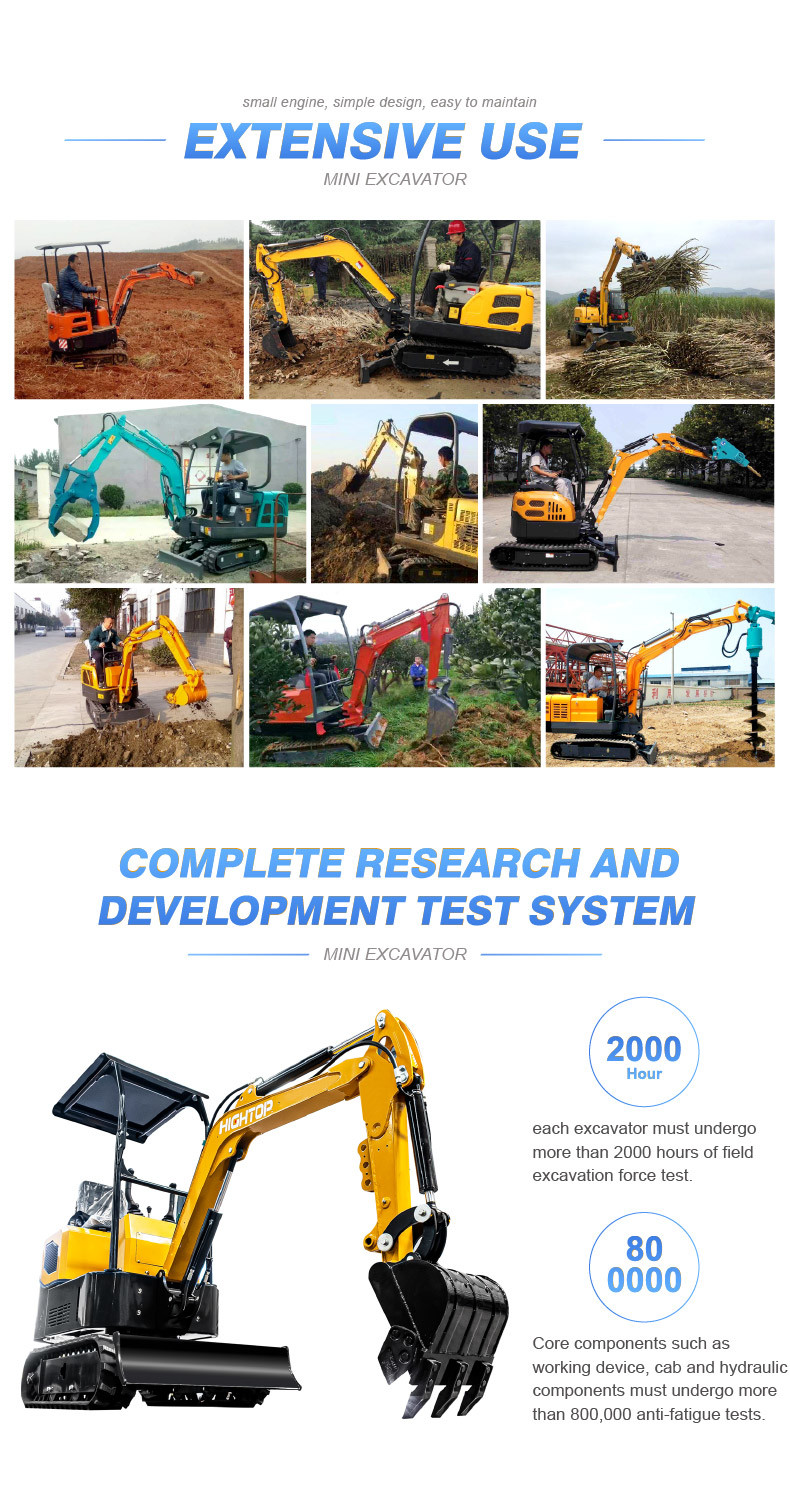 Super Power 1 Ton Mini Excavator Saving Energy Compact Small Digger Machine