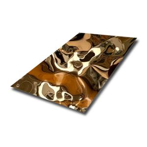 China 316 Water Ripple Stainless Steel Sheet With Golden Hammered Finish wholesale