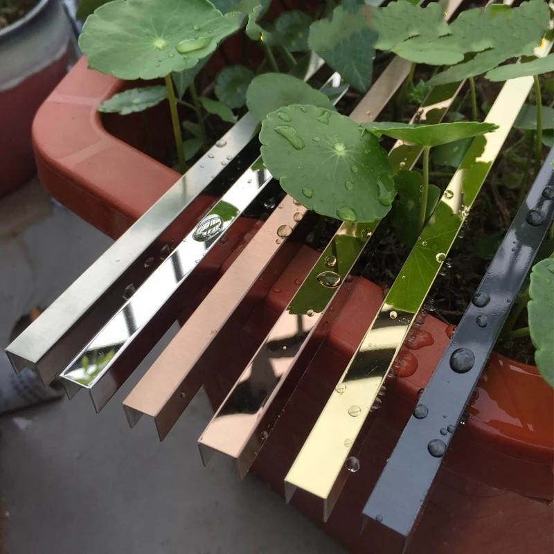 SS304 External Stainless Steel Tile Trim Angle Polished T and U Profile 0.3 - 3mm