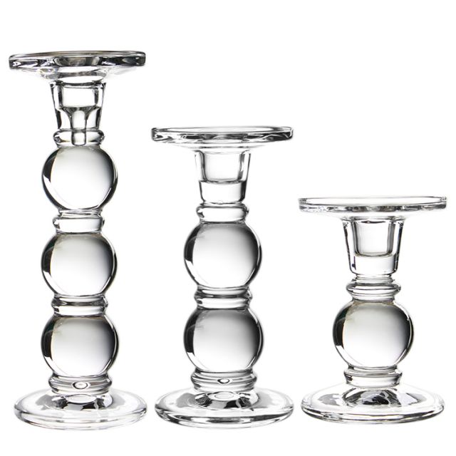Upmarket Quality Wholesale clear tall glass candelabra candlestick holder for party