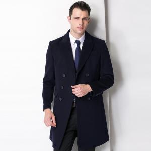 China NO Hooded Men's End Cashmere Coat 90% Wool 10% Cashmere Double-Breasted Mid-Length wholesale