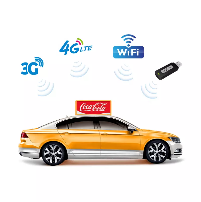 Two Side Outdoor Taxi Top Led Display Advertising Signs P2 P2.5 P3 P4 P5
