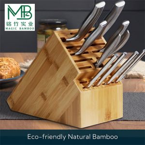 20 Slot Bamboo Knife Block For Kitchen Countertops