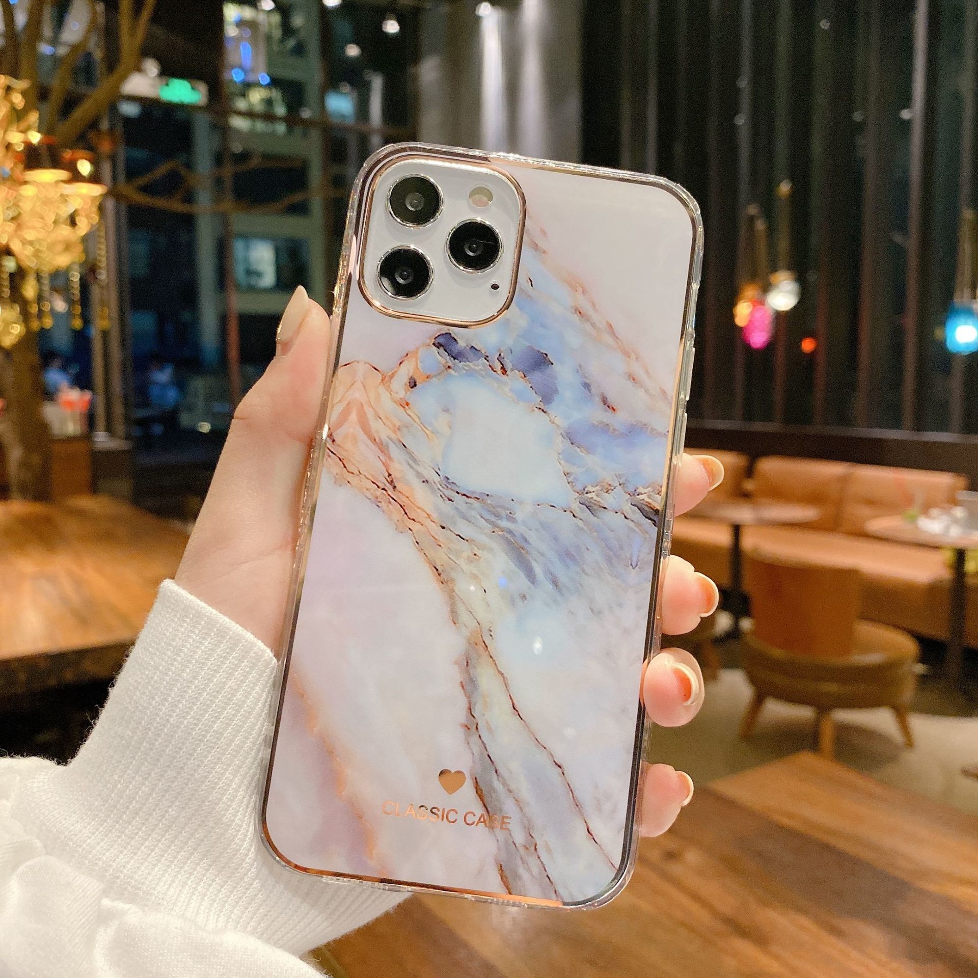 BiDa Marble Phone Case Shock Free Classic Gold Foil Protective Case For Iphone 11 Pro