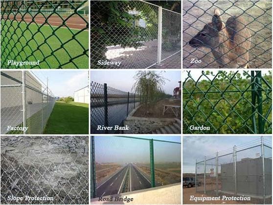 Road Residential Boundary Wall chain link fencing For Leisure Sports Field / School Chain