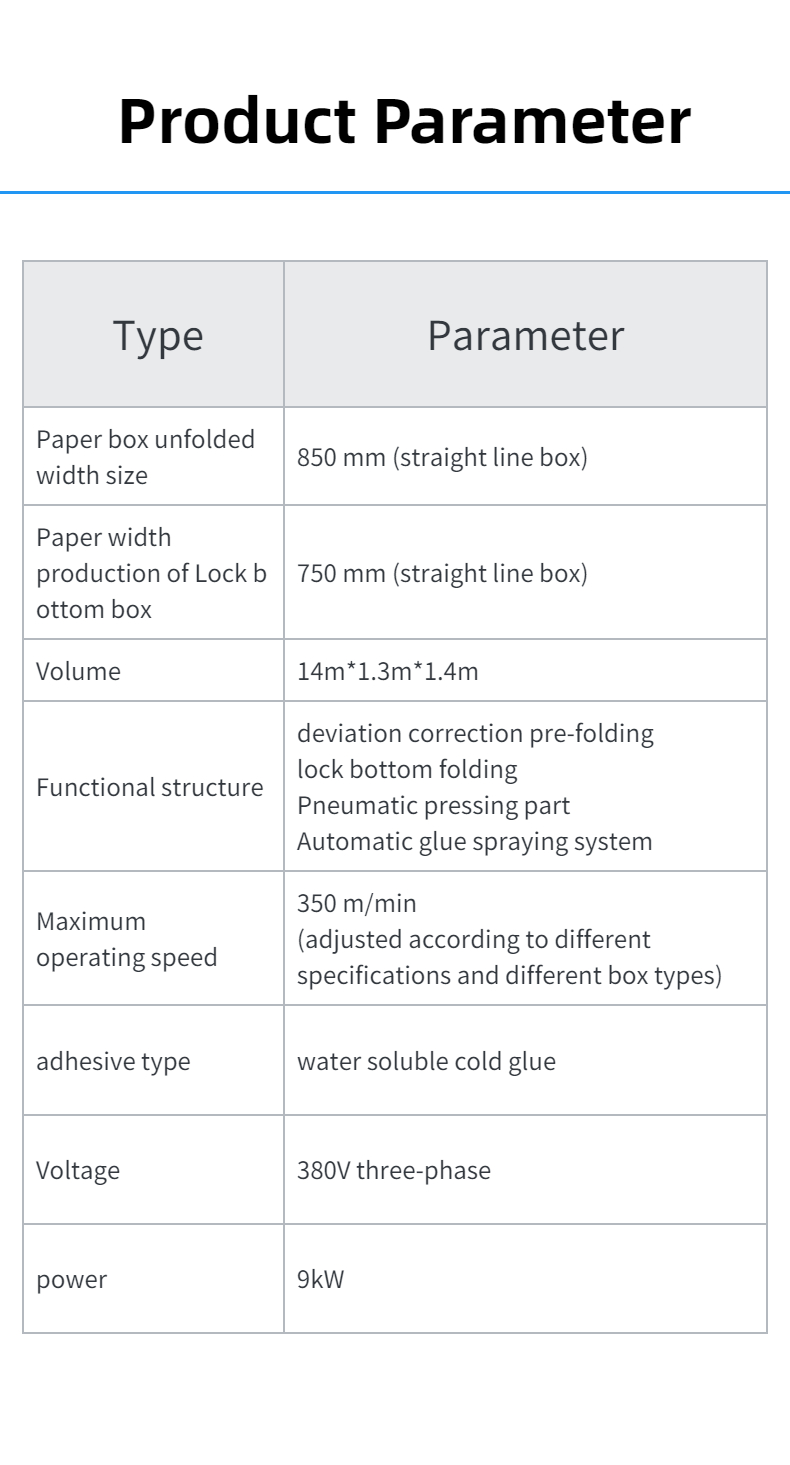 Advanced CQT850 Folder Gluing Machine for 4 Corner Box 6 Corner Paper Box Paper Folding