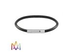 Snap Fastener Black Woven Mens Leather Bracelets Engraved