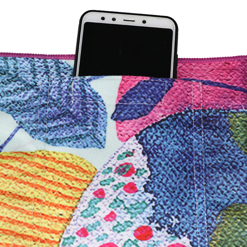 Sandless Suede Microfiber Beach Towel Waffle Weave Drying Towel With Ziper