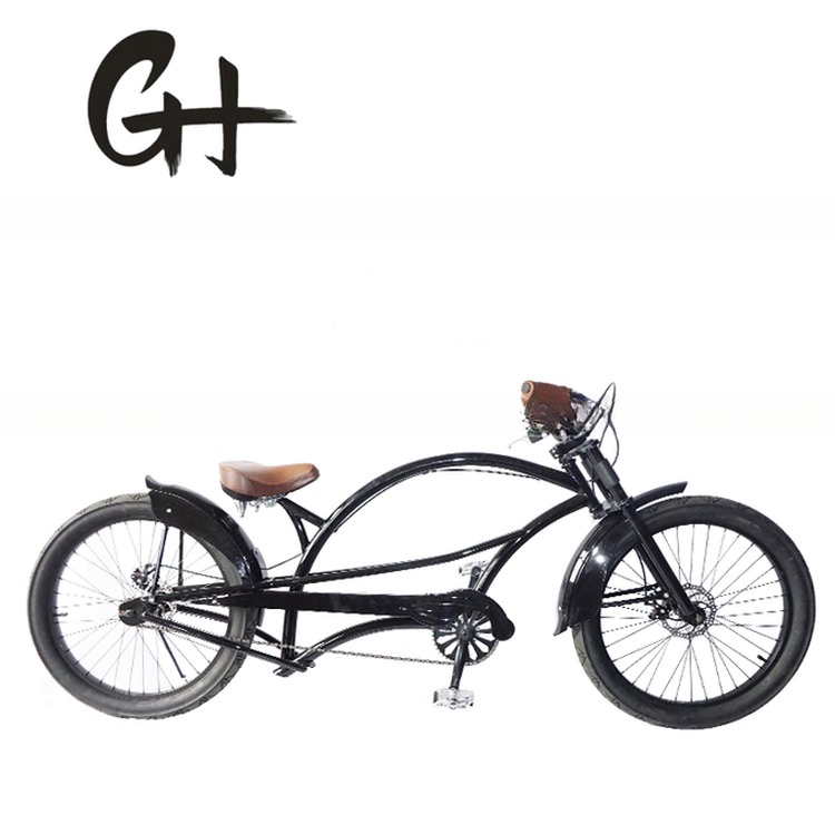 2.2m Long Frame Beach Cruiser Chopper Bicycle with 24" 3.0 Big Tires and 150KG Load Capacity