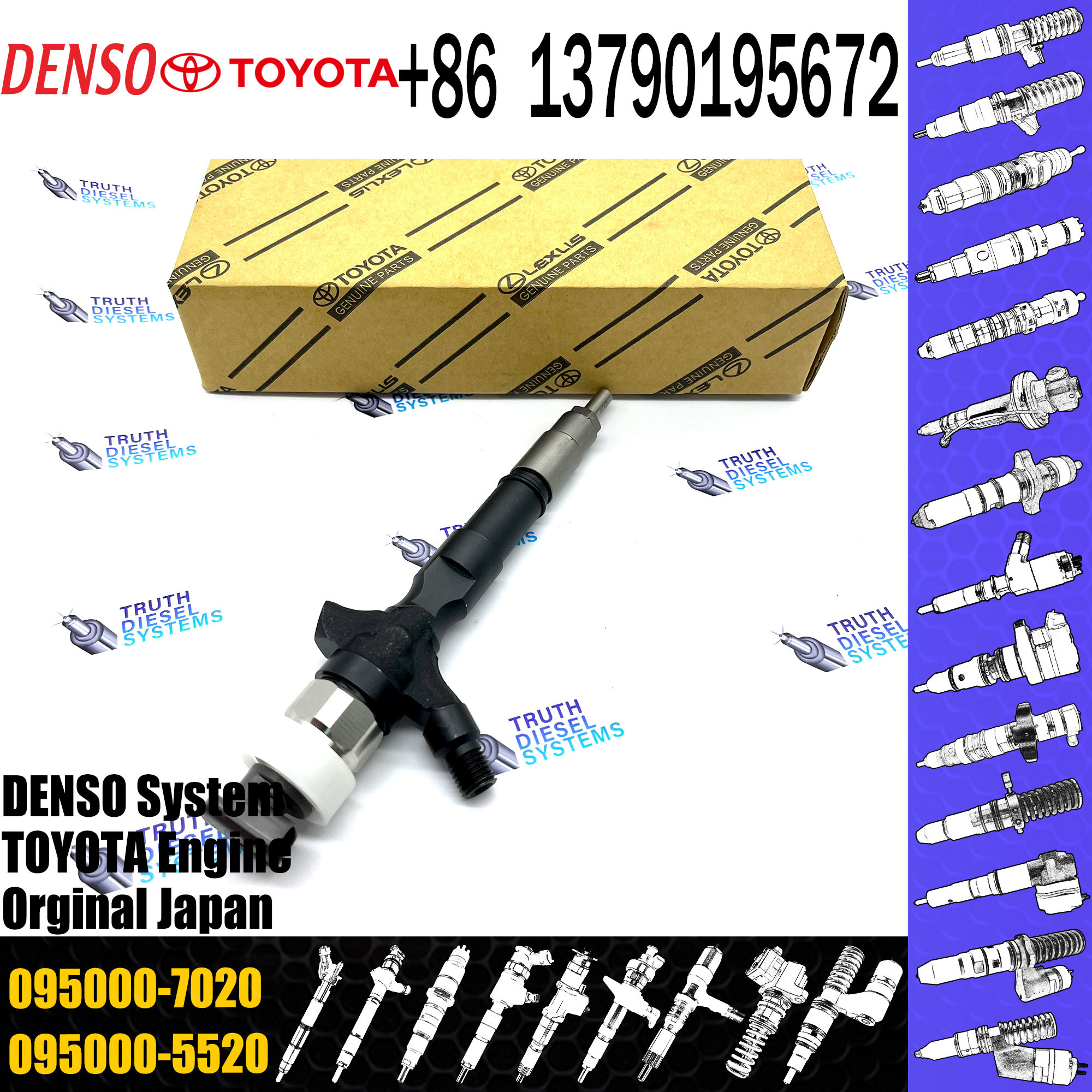 Diesel Common Rail Injector 095000 7020 0950007020 095000-7020 For Diesel Injector