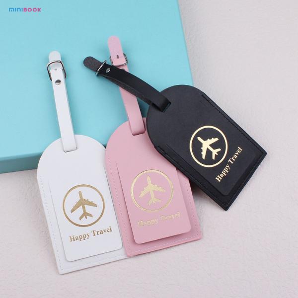 Custom Logo Gold Foiled Passport Holder Luggage Tag Gift Set For Travel