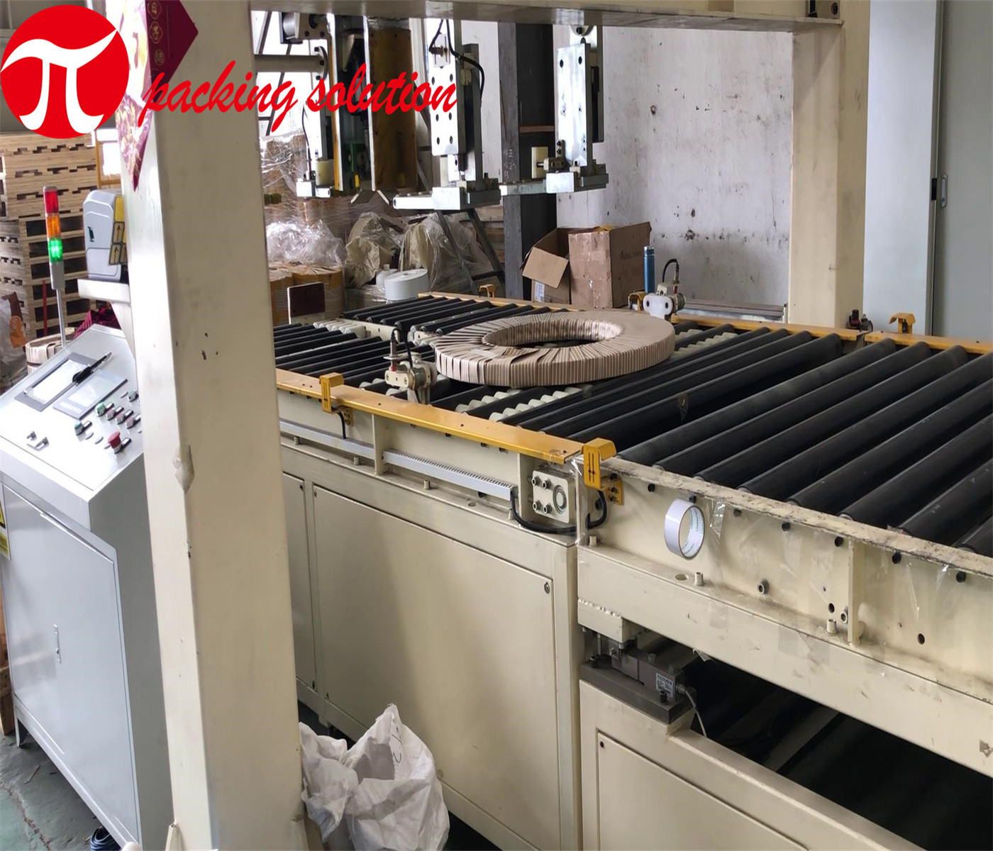 380V Automatic Steel Coil Packing Line With Stacking System And Unloading System