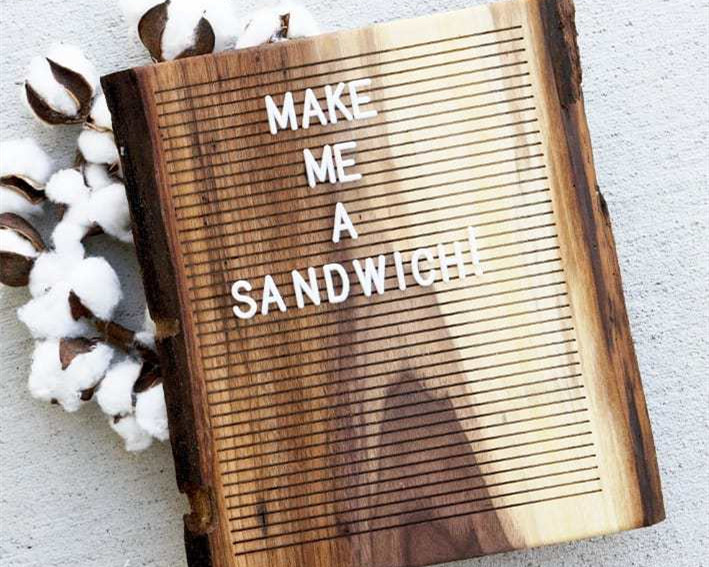 Non Black Felt Menu Letter Board Solid Oak Wooden Message Board with Stand
