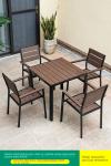 Contemporary Plastic Wood Formosa Outdoor Dining Furniture Table And Chair Set