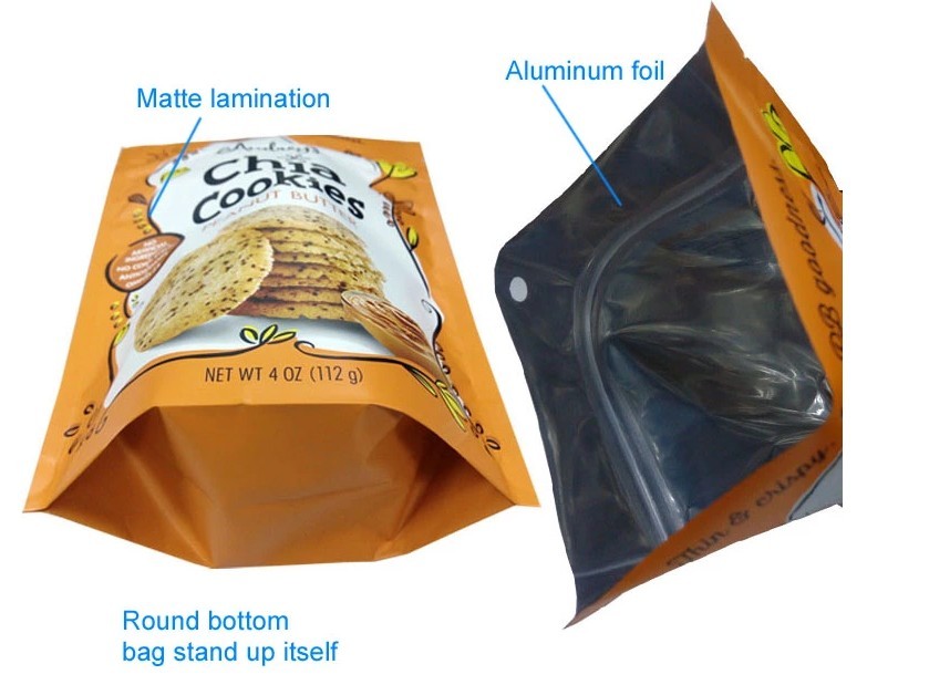 High Barrier zipper lock stand up 3 Sides Seal Heat Seal Pouches bottom gusset dry Fruits Plastic food Packing Bag