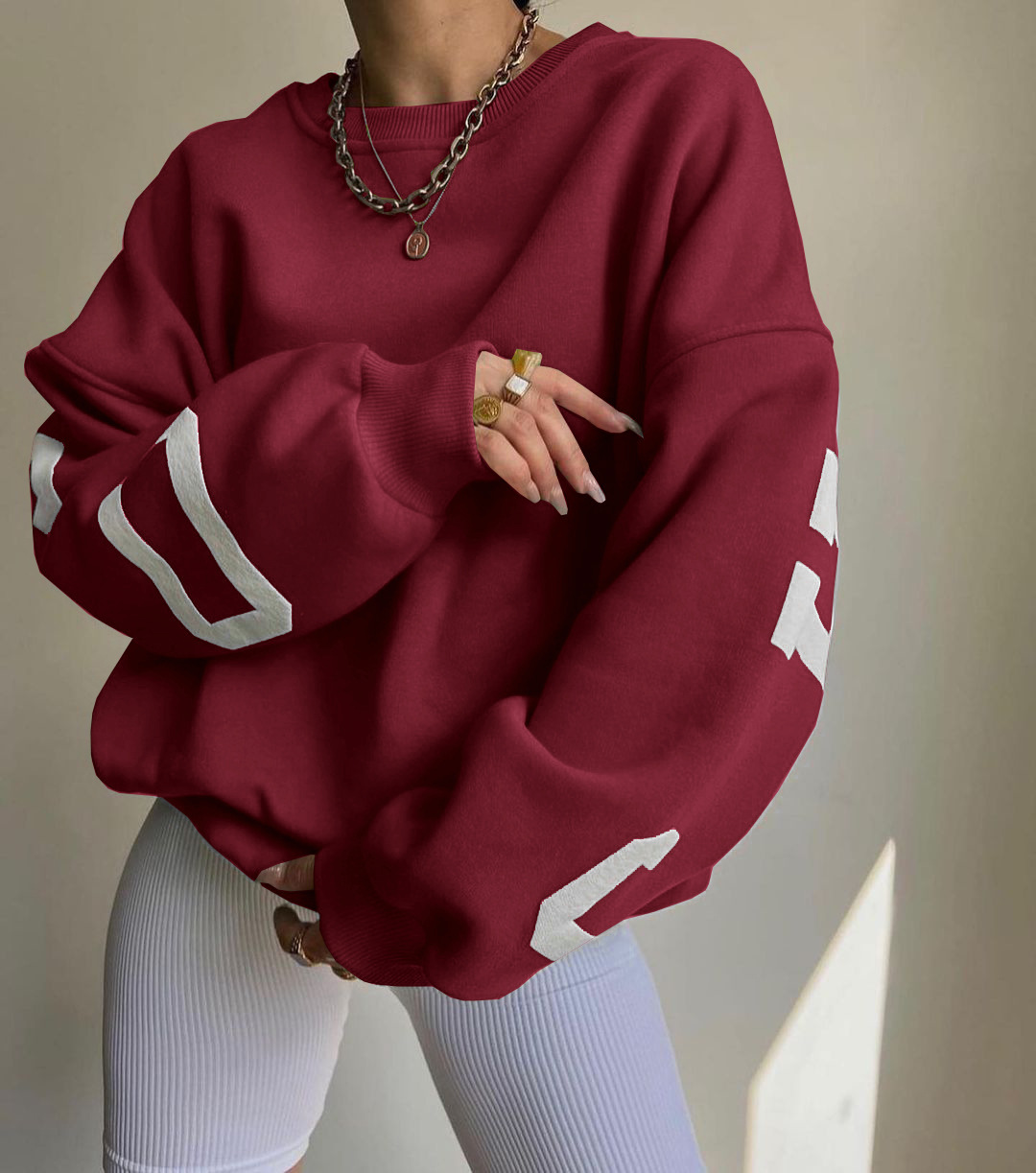 Y2k Letter Screen Print Custom Hoodies Sweatshirt Sustainable Crop Top for Women