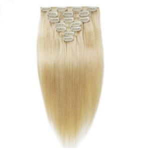 China Blonde Virgin Clip In Hair Extensions , Hair Extensions 100 Human Hair Clip In wholesale