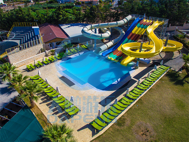 Aqua Park Triple Twist Water Slide Outdoor 10m Fiberglass Customized Color