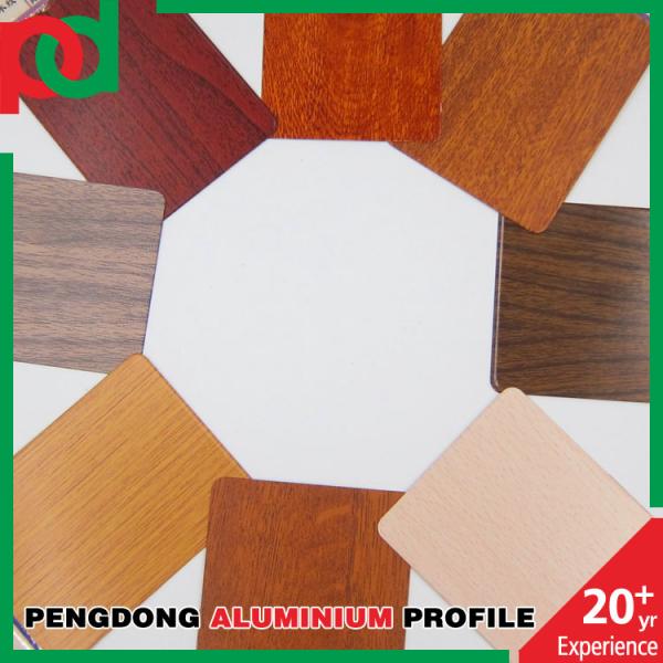 Anodized Wood Finish Aluminium Profiles For Windows Doors 25 Series