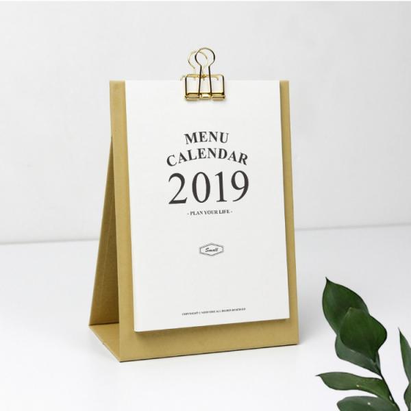 Quality Simple Menu Style Desk Wall Calendar Slim Grain Paper 142 X 208 mm Size for sale