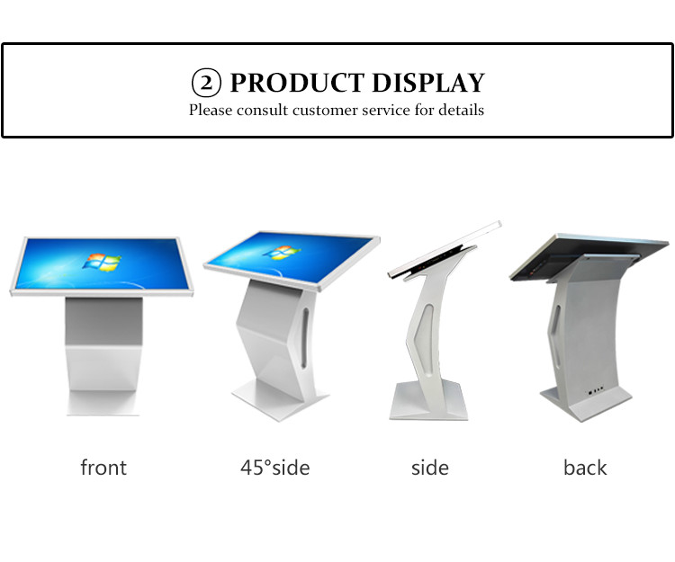Horizontal Interactive Touch Screen Kiosk 65 Inch For Airport Advertising