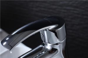 China Bathroom Vanity Sink Faucets Waterfall Single Lever Brass Body Zinc Alloy Handle wholesale