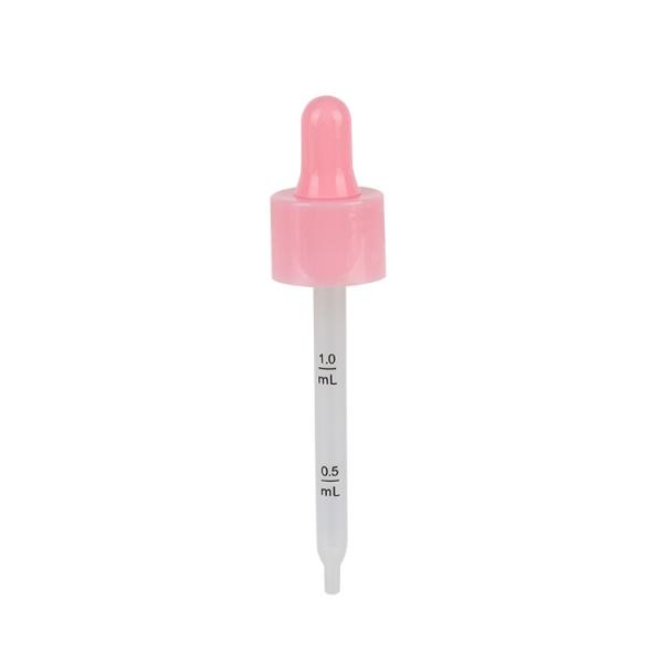 Transparent Plastic Cosmetic Dropper 18/410 Rubber Tipped Graduated Plastic