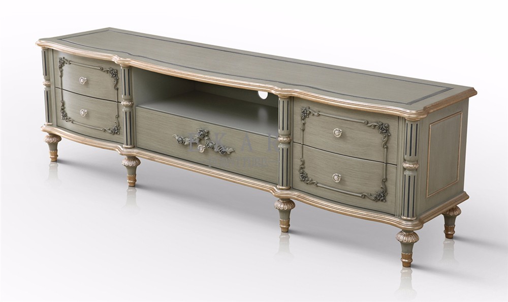 Birch Wood Classic Antique Tv Stand Wood Furniture