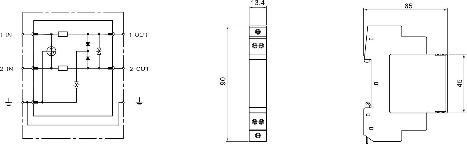 Compact BRPI Series Data Surge Protector Devices SPD For Data Applications
