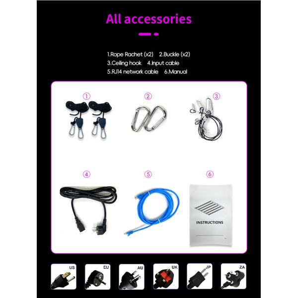 650W Led Grow Light Greenhouse Commercial Full Spectrum Dimmable 6 Bar for Indoor Growing