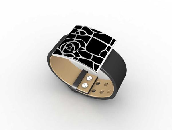 Top Quality Europe Fashion Stainless Steel Genuine Leather Silicone Bangle