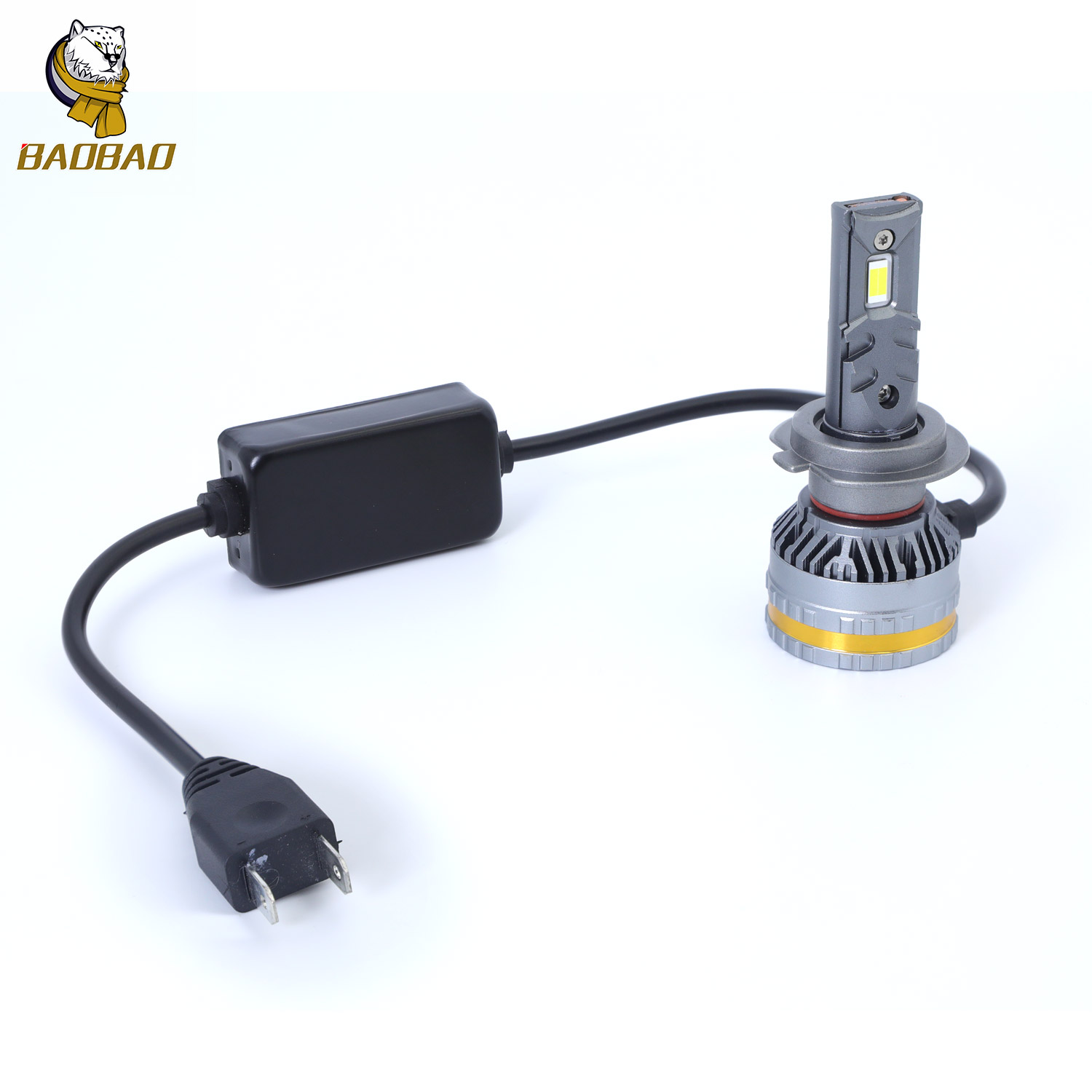 White High Bright Silver Metal Universal Car Headlight Lamp 45W