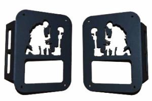 China Jeep Jk Wrangler Tail Lamp Cover Paladin pattern， Aluminum wholesale