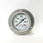 3000 Psi Flange Mount Pressure Gauge Bayonet Ring Bspt Connection Gauge