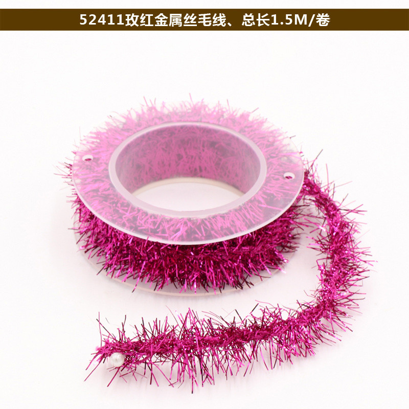 Shinny Wired Wrapping Paper Rope 100m Paper Twist Rope Rose Silver