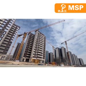 Flat Top Construction Site Crane Chassis Foundation Cabin Control