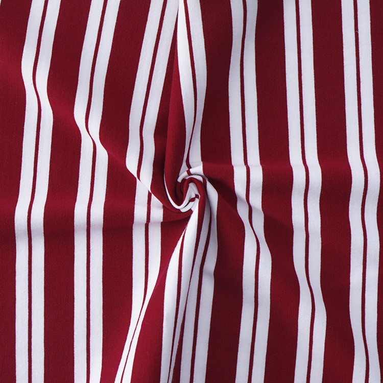 Pure Cotton Stretch Stripe Fabric , 175cm Lightweight Organic Striped Fabric