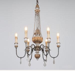 China Wood candelabra chandelier Pendant lamp 6 Lights (WH-CI-61) wholesale