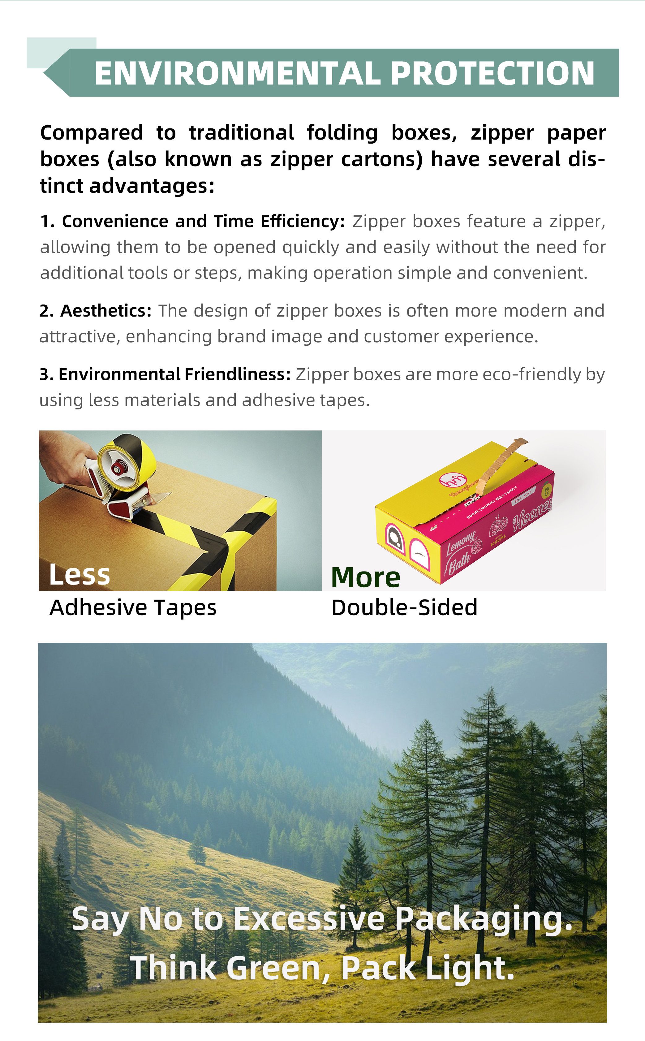 Corrugated Mailer Box Easy to Open and Close Eco-friendly Boxes with Zipper Design