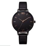 3ATM Waterproof Alloy Quartz Watch Small Size Genuine Leather Strap Watch