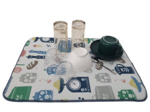 China Household Sink Washable Printing Dish Drying Mat 38x50cm Microfiber wholesale
