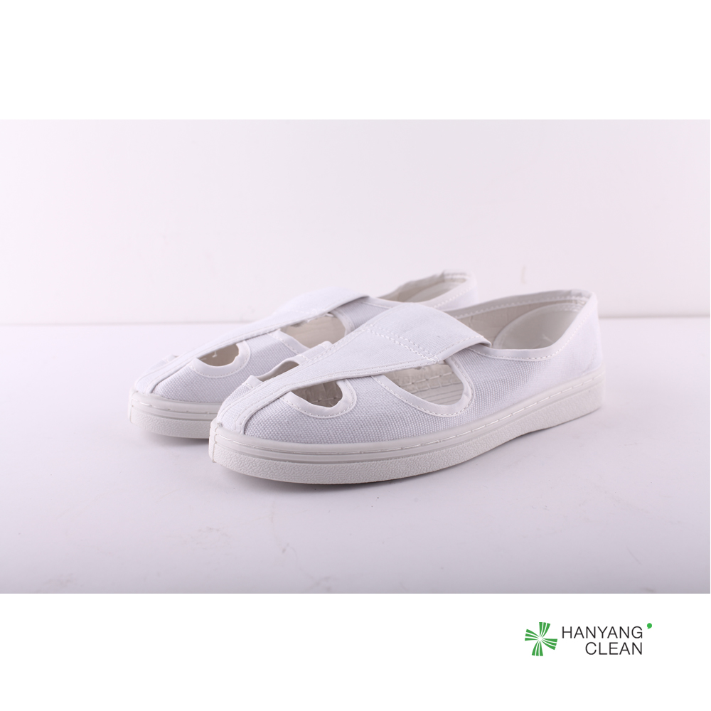 Wholesale Factory white four eyes breathable esd electronics canvas shoes for cleanroom