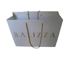 China Printed Clothing Paper Shopping Bags With Gold Foil Hot Stamping Embossed Logo wholesale