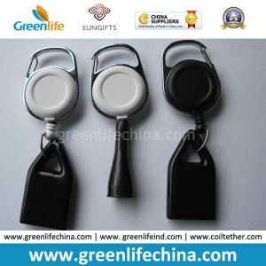China Round Carabiner Plastic Badge Reel with Black Lighter Holder wholesale
