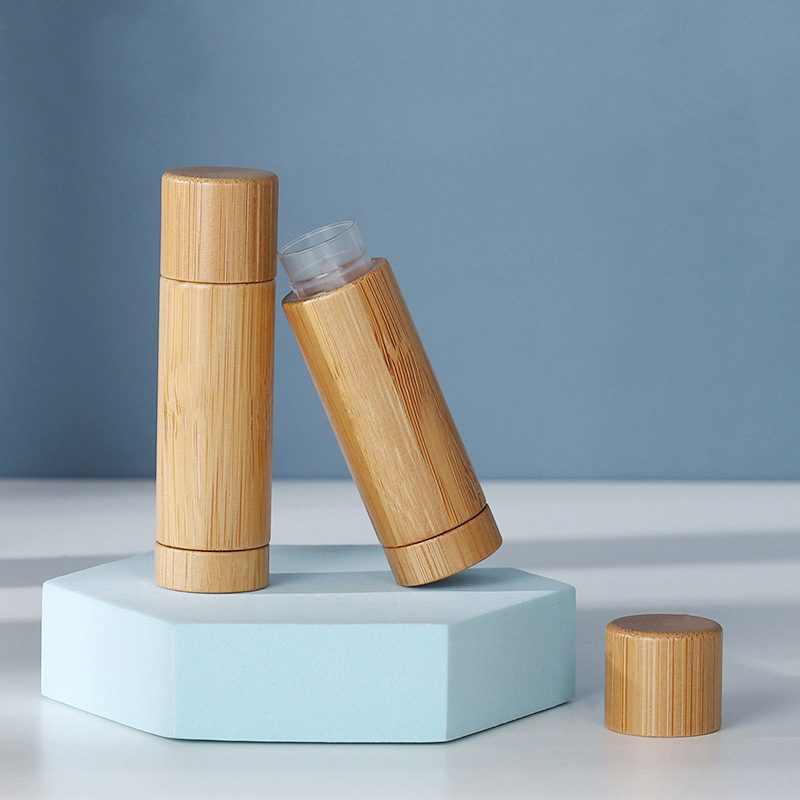 3g 5g Lip Balm Container Round Bamboo Lipbalm Packaging Tubes for Sustainable and Environmentally Friendly Beauty