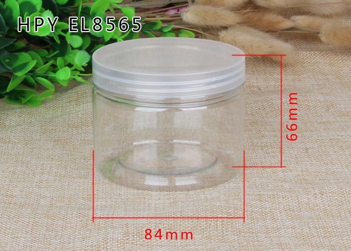 Powder Clear Plastic Jars Top Screw Lid Small PET Jars 600ml Airtight