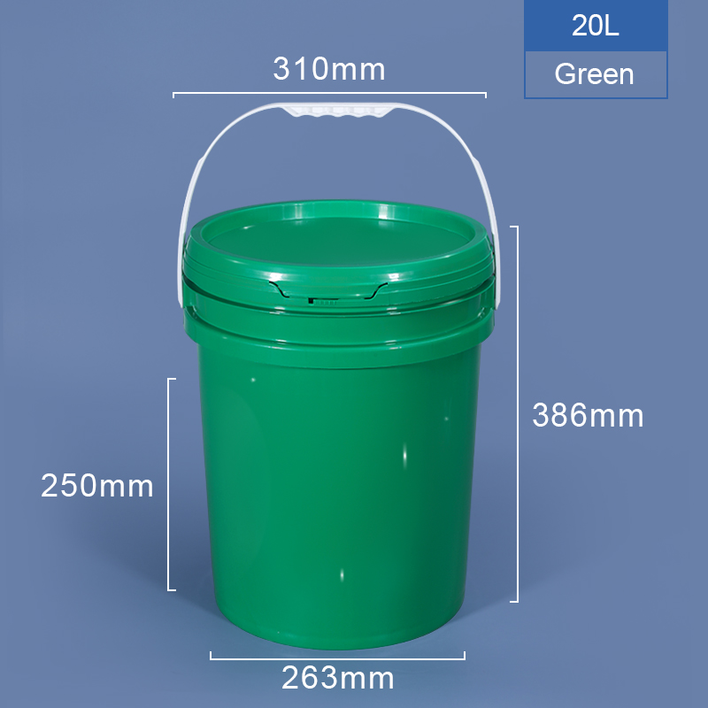 liquid fertilizer PP Round Plastic Bucket With Lid Handle Printing with Heat Transfer