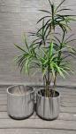 Customizable Fiber Clay Planter Round Weather - Resistant