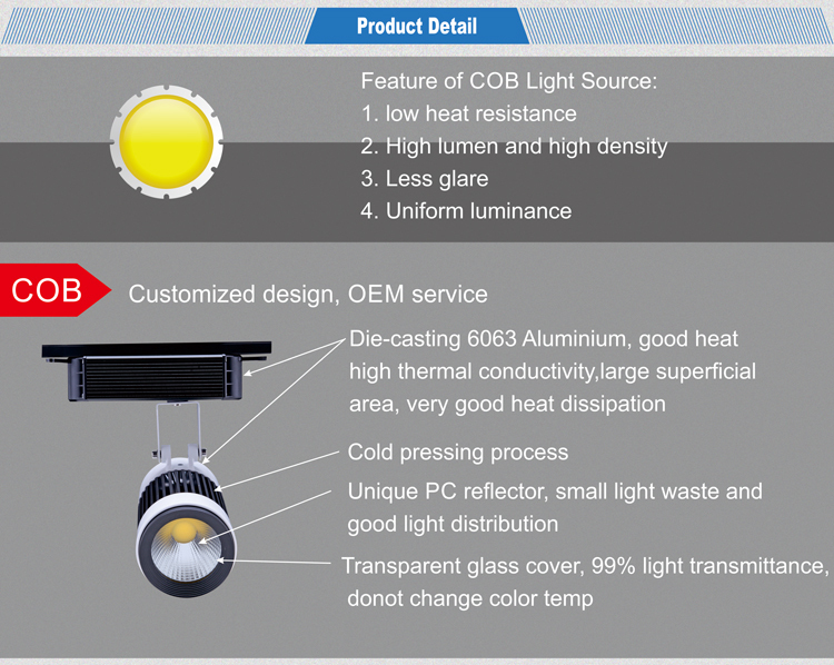 Bulk supply 10w LED COB track light